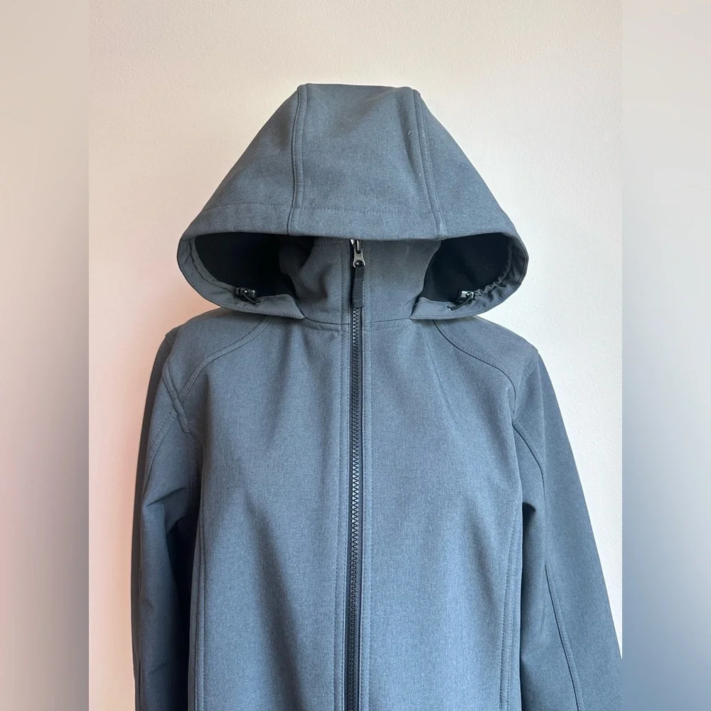 Eddie Bauer ‘Windfoil Elite’ Hooded Fleece Lined Gray Trench Coat | SIZE L - Picture 7 of 11